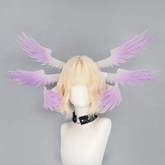 6x Purple Angel Wings lightweight Foam Anime Cosplay Prop Headpiece Hair Clips