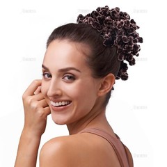 2 Pack Large Hair Scrunchies Women Big Elastic Hairbands Tie Ring Headwear black