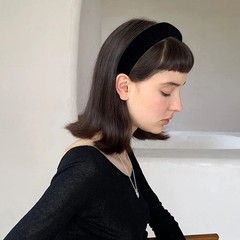 Black Velvet Padded Headbands for Women Fashion Non slip Comfortable Head Bands