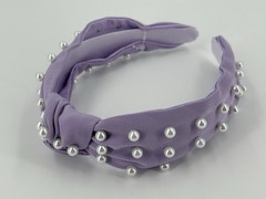 NEW ICING Claires Headband Purple Faux Pearl Stud Hair Accessory
