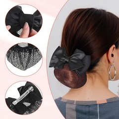 2 Pieces Hair Snood Net, Women’s Bun Cover Hairnet Satin Bow Barrette French …