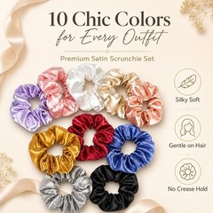 Silk Scrunchies Satin Hair Ties Small Scrunchy for Women Thick Hair Accessories