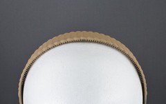 Beige basketweave plastic head band hair accessory grip teeth 1.25″ wide woven