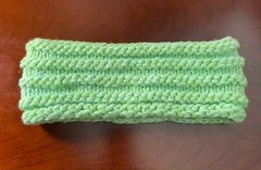 Handmade Knit Headband Light Green Ear Warmer Unisex Winter Fashion Sport Bulky
