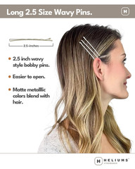 Large Bobby Pins – Silver Gray – 2.5 Inch Extra Long Wavy Hair Pins – 24 Pack