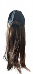 Women’s Brown Baseball Cap Wig, Long Straight, Synthetic Hair Extension