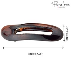 Parcelona French Oval Slider Large 4.75″ Celluloid Side Hair Claw Clips(2 Pcs)