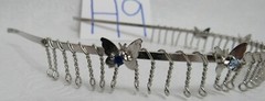 Metal Comb Headband with Butterflies Rhinestones New