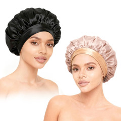 2Pcs Satin Hair Bonnets,Silk Bonnet for Sleeping, Soft Elastic Band Silk Slee…
