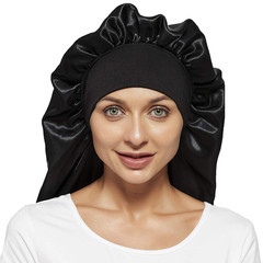 Soft Elastic Band Satin Bonnets for Women, 3 Pcs Silky Head Scarf Hair Wrap for