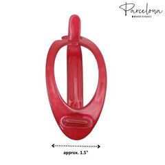 Parcelona French Plain Oval Small Celluloid Metal Free Hair Barrette for Women