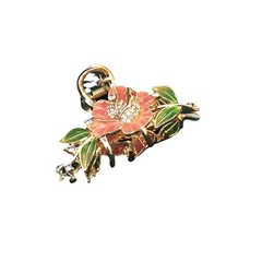 New Chinese Style Painted Peony Hair Claw Vintage Qipao Hair Accessory