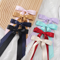 12 PCS Double Layer Hair Accessories – Silky Satin Ribbon Bow Clips with Long Ta