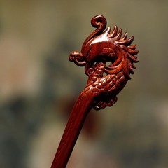 Rosewood Phoenix Hair Stick Chinese Style Vintage Style Hanfu Hairpin For Women