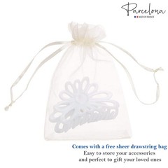Parcelona French Plume Medium 3″ Celluloid Acetate Hair Claw for Women and Girls