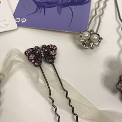 Lot Hair Clips Combs Headband picks Beaded Rhinestones Faux Pearl Icing Claire’s