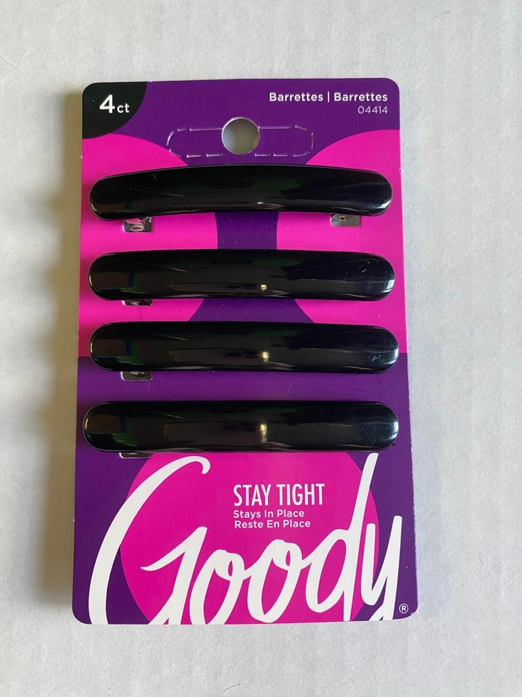 Goody Barrettes ( 4 pcs ) barrette 04414 women hair clip click girl 2.5″ BLACK