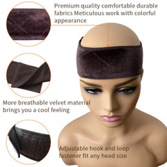New Premium Collection Velvet Headband Accessories Wig Grip Black Begie Brown