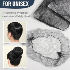 Hair Nets for Women Men 20PCS Extra Large Nylon Hairnets with 20 U Pins for Buns