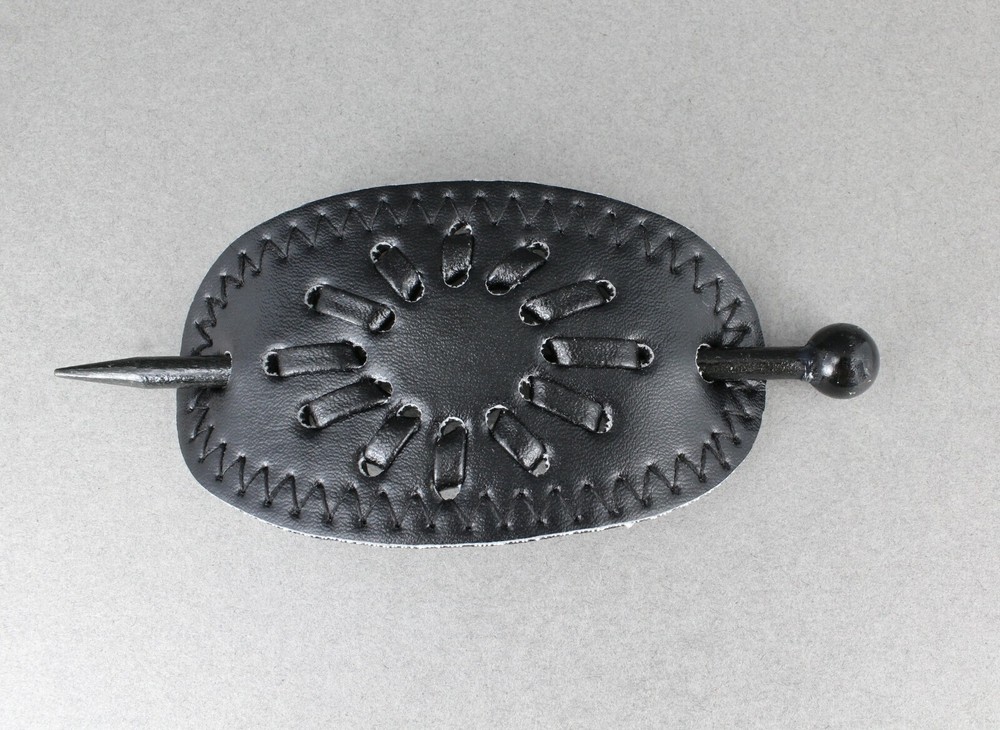 Black faux leather slide hair pin stick barrette accessory hairpin Starburst