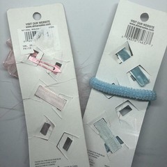Y2K Deadstock Vintage Women’s Baby Pink and Blue Hairclips