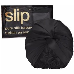 SLIP Silk Turban Black One Size 21”- 28” – Double-Lined Pure Mulberry Silk 22…