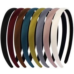 8Pcs Satin Thin Headbands For Non Slip, Silk Fabric Vintage Hair Bands No Hea…