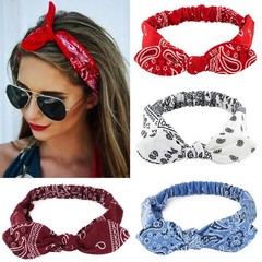 New Boho Women Soft Solid Print Headbands Vintage Cross Knot Elastic