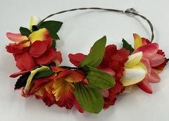 NEW ICING Claires Orange Yellow Flower Headband Crown Wreath Hair Accessory