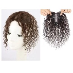 3.5″x4″Thin Swiss 100% human hair wavy hair topper With/No Bang for women 10″