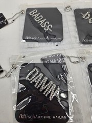 New Kitsch X Justine Marjan Rhinestone Bobby Pins QUEEN DAMN VIBES BOSS BADASS
