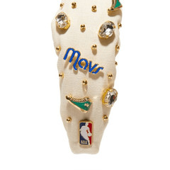 LELE SADOUGHI NBA DALLAS MAVERICKS BASKETBALL IVORY EMBELLISHED KNOTTED HEADBAND