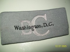 WASHINGTON DC ~Sports SWEATBAND Headband Men Workout Running Basketball Grey