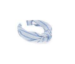 Time and Tru Womens Striped Top Knot Headband Blue/White NWT
