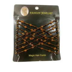 Women Double Hair Comb Clips Magic Beads Elasticity Clip Stretchy Wholesale HOT