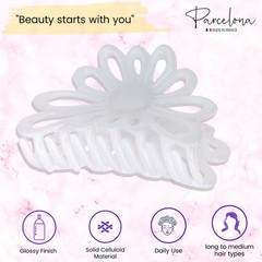 Parcelona French Plume Medium 3″ Celluloid Acetate Hair Claw for Women and Girls