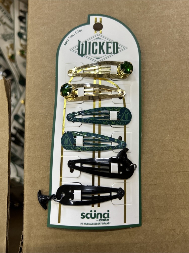 Scuni By Conair -Wicked 6 Pc Snap Clips – Elphaba