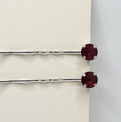 2pc Hair/ Bobby Pins made w/ Swarovski Crystal Stones; Many Colors!