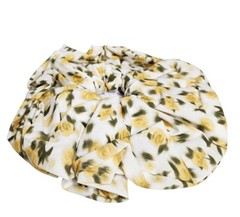 J.Crew Oversized Floral Printed Scrunchie White Yellow BZ264 Cotton Blend NWT