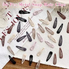 36 Pcs 2 Inch Metal Snap Hair Clips for Women and Girls, Matte No Slip