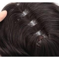 3.5″x5.5 Thin Base 100% Real Human Hair Big Waves Wavy Hair Topper for Women