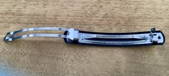 VTG Rectangular Bar Hair Barrette, Shiny Black Finish, 4” Long, France