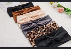 5pcs Fabric Bow Headband for Women/Teens Multicolor Leopard Animal Print Stretch