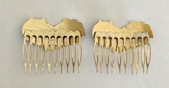 Cloisonné Hair Comb Ornaments Floral Accessories 1970’s FREE SHIPPING