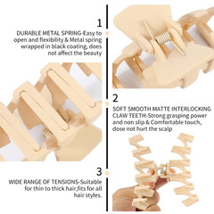 5 Pack Large Hair Clips for Thick Hair – Neutral Matte Claw Clips 3.4-4.3 Inch,