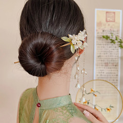 Bell Orchid Pearl Tassel Hairpin Chinese Hanfu Stick Hair Hairpin Shaking Headdr