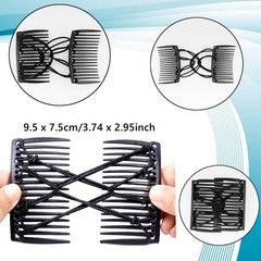5 Pieces Elastic Magic Hair Comb Stretchy Double Forks Clips Vintage Hairstyle