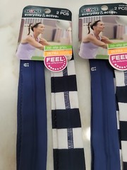 Scunci Everyday & Active Non Slip Grip Blue/White & Black 4pcs Headwrap