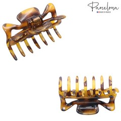 Parcelona French Classic 3″ Medium Celluloid Covered Spring Hair Claw Clip