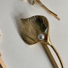 16 Gold Feather Leaf Flower Metal Hair Clips Bobby Pins New Free Shipping